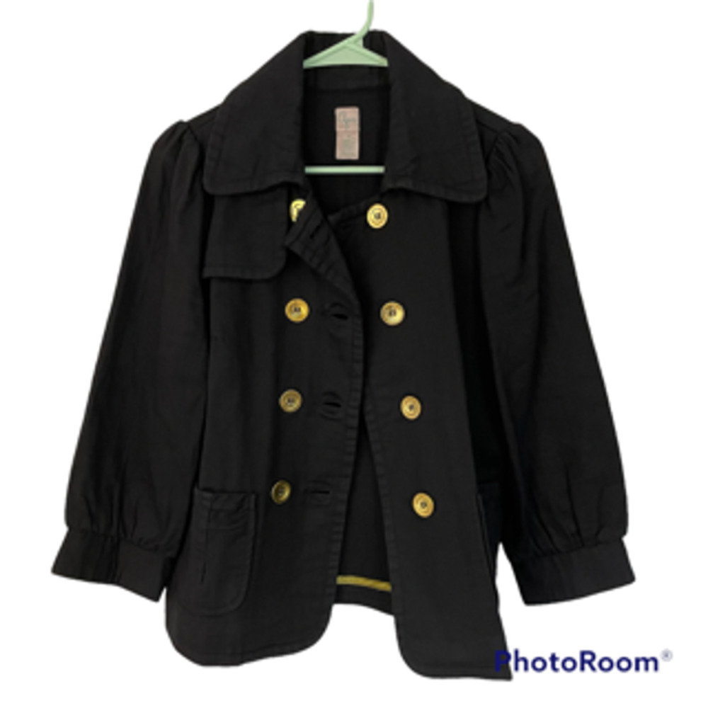 ❤️❤️ Aqua Black Jacket Women's Double Breasted size M